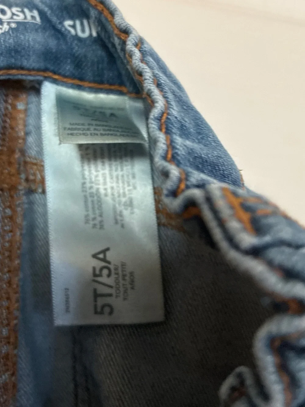 OshKosh B'gosh Light Blue Denim Jeans with Contrast Stitching